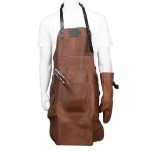 Set Maestro Parrillero – Pechera de Gamuza de Búfalo
