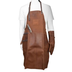 Set Gamuza y Cuero Búfalo Asador