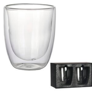 Set 2 Vasos Doble Pared Vidrio Ayla