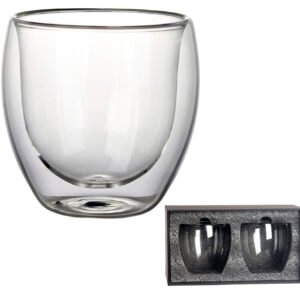 Set 2 Vasos Doble Pared Vidrio Elya