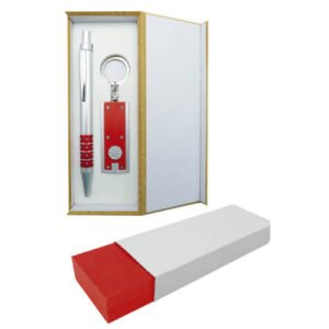 Set Bolígrafo + Llavero Linterna Rojo Faryn
