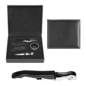 Set Vino Estuche Símil Cuero Reserva