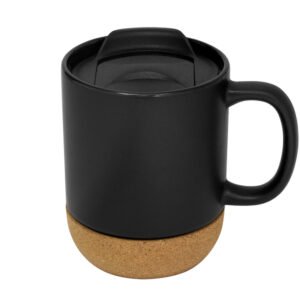 Taza Negra Con Tapa León