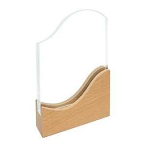 Galvano de Cristal Base Madera Onud
