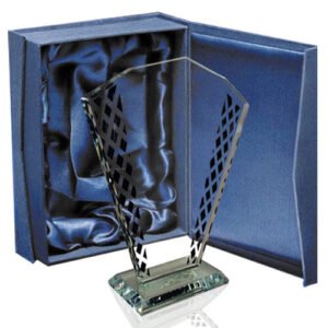 Galvano Cristal Mérito 24,5 × 20 cm